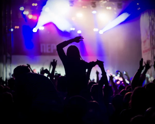 Foto de jovens se divertindo no concerto de rock, estilo de vida ativo , — Fotografia de Stock