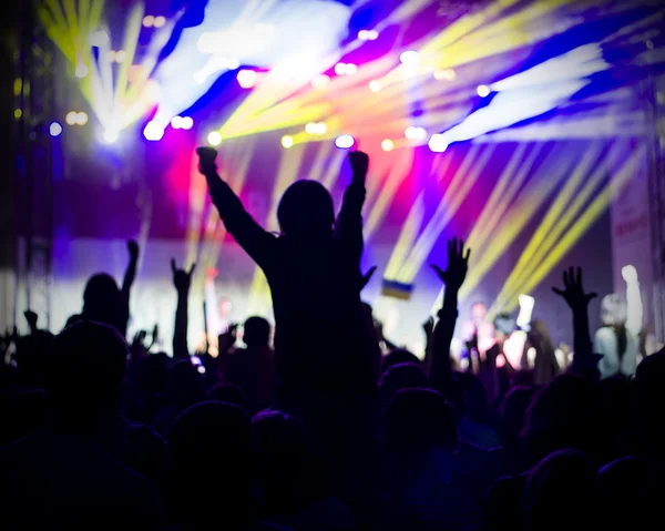 Foto de jovens se divertindo no concerto de rock, estilo de vida ativo , — Fotografia de Stock