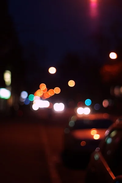 Noite cidade abstrato bokeh fundo — Fotografia de Stock