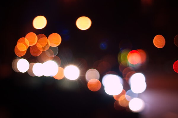 Night city abstract bokeh background