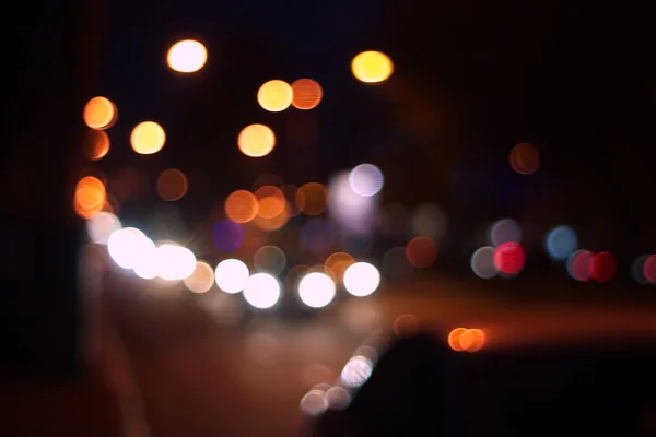 Noite cidade abstrato bokeh fundo — Fotografia de Stock