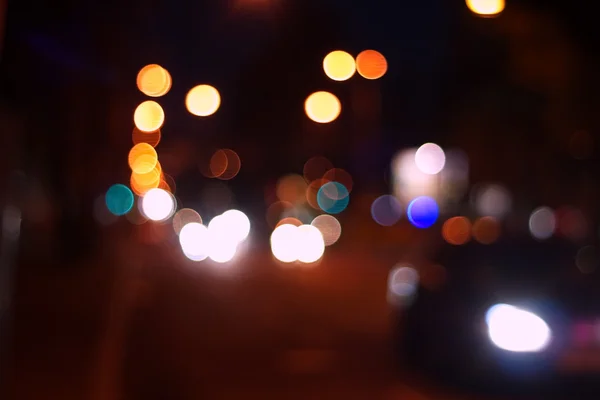 Noite cidade abstrato bokeh fundo — Fotografia de Stock