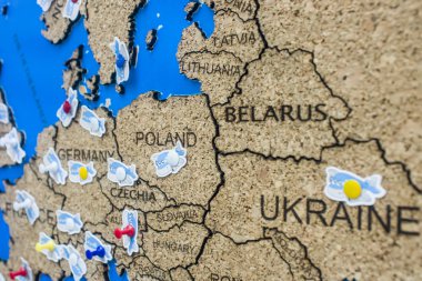 Ukraine map close up