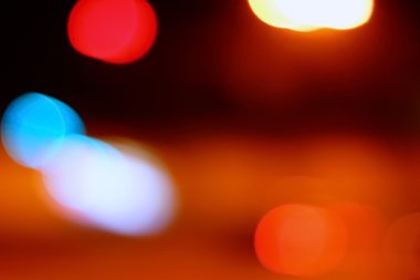 Yol ışık bokeh ile arka plan bulanıklık