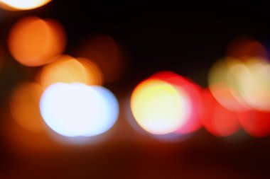 Yol ışık bokeh ile arka plan bulanıklık