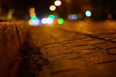 Yol ışık bokeh ile arka plan bulanıklık