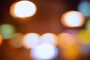 Yol ışık bokeh ile arka plan bulanıklık