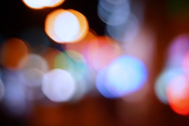 Yol ışık bokeh ile arka plan bulanıklık