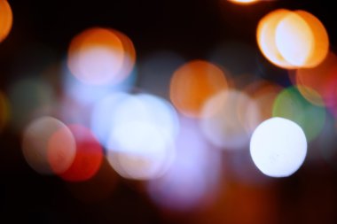 Yol ışık bokeh ile arka plan bulanıklık