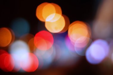 Yol ışık bokeh ile arka plan bulanıklık