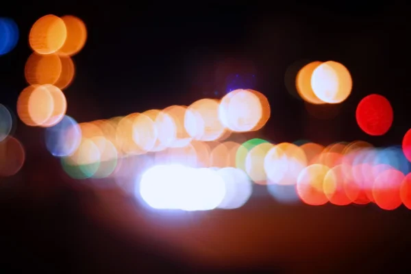 Fond flou de la lumière de la route avec bokeh — Photo