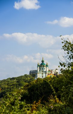 Kiev 'deki küçük renkli binalar yazın Ukrayna' da alındı