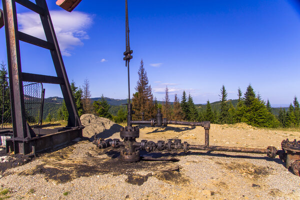 oil pump in the Carpathian mountains