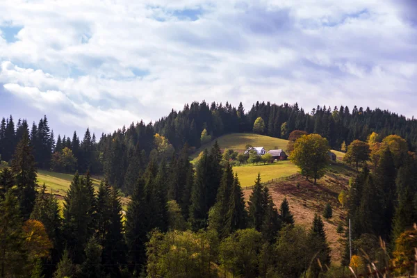 Осенний вид на украинские Карпаты , — стоковое фото