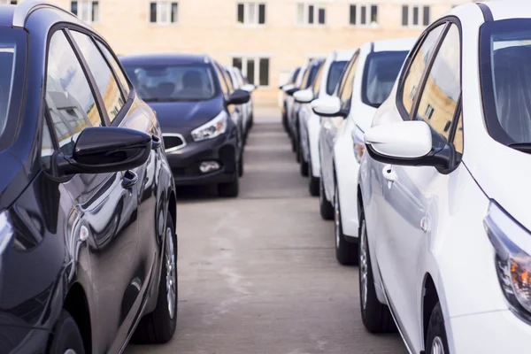 Parken von Neuwagen — Stockfoto