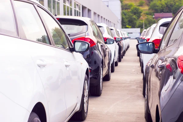 Parking of new cars — Stock Photo, Image