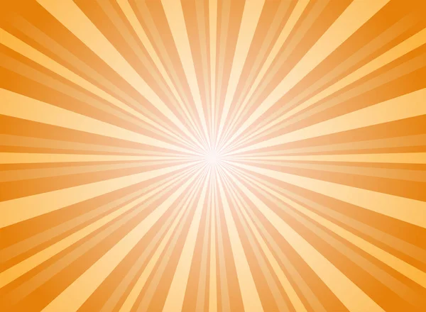 阳光照射水平背景 亮橙色突起的背景 矢量图解 太阳光射出墙纸 复古明亮的背景 星暴海报或标语牌 — 图库矢量图片