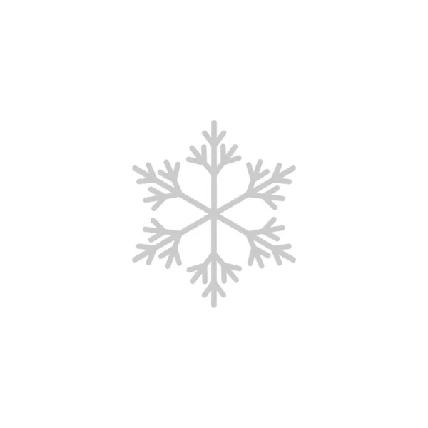 灰色の平らな雪の結晶のアイコンは白で隔離されてる 新年のピクトグラム ベクトルイラスト クリスマス クリップ アート ウェブボタン 凍結または霜のラベル 冬の看板 — ストックベクタ