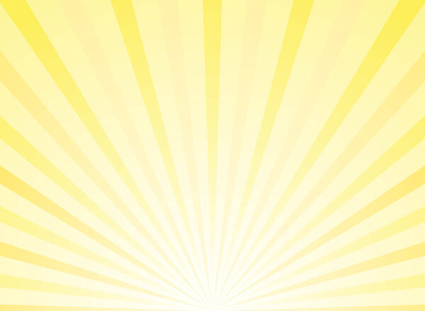 Sunlight abstract background. Powder yellow color burst background. Vector illustration. Sun beam ray sunburst pattern background. Retro bright backdrop.