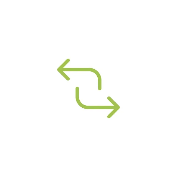 Refresh Repeat Process Icon Zwei Grüne Gegenüberliegende Pfeile Isoliert Auf — Stockvektor
