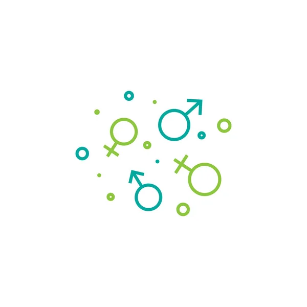 Relatie Psychologie Logo Vrouwelijke Mannelijke Geslachtskenmerken Een Paar Liefde Affaire — Stockvector
