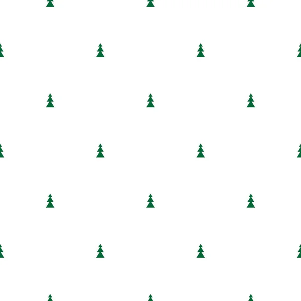 白い背景に緑の宝石のモミの木 トウヒと森のシームレスな冬のパターン クリスマス ベクトルの飾り 布や紙に印刷するための休日のシンプルなテクスチャ — ストックベクタ