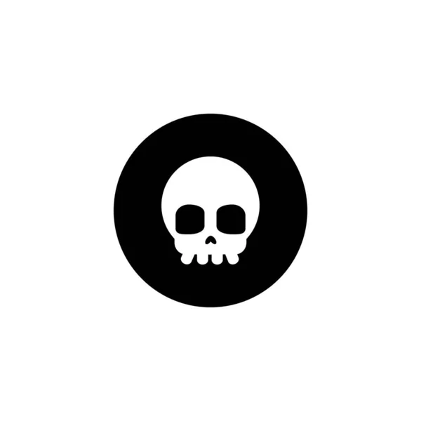 Totenkopf Symbol Schwarzem Kreis Isoliert Auf Weiß Gefahrenzeichen Spiel Über — Stockvektor