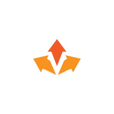 Üç kırmızı ok üç yönü gösteriyor. Sağ, sol, ileri işaret. Ok simgesini genişlet. Dış yönler, değişkenler simgesi. Vektör çizimi. Beyazda izole edilmiş.