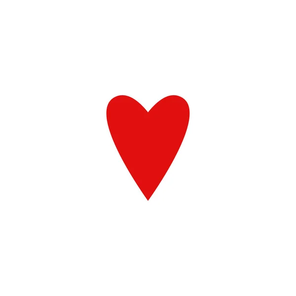 Coração Vermelho Plano Isolado Sobre Fundo Branco Amor Ícone Romântico — Vetor de Stock