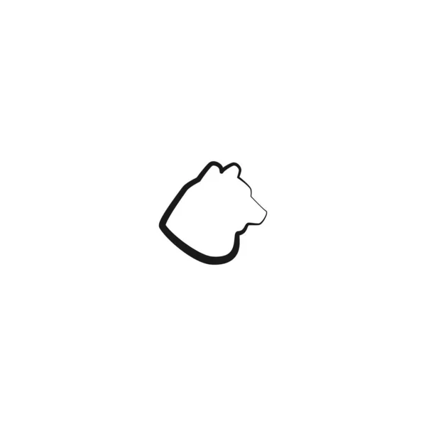 Czarna Sylwetka Niedźwiedzia Wektor Płaska Ikona Izolowana Białym Tle Logo — Wektor stockowy