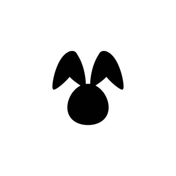Icono Vector Con Cabeza Conejito Dibujos Animados Conejo Negro Aislado — Archivo Imágenes Vectoriales
