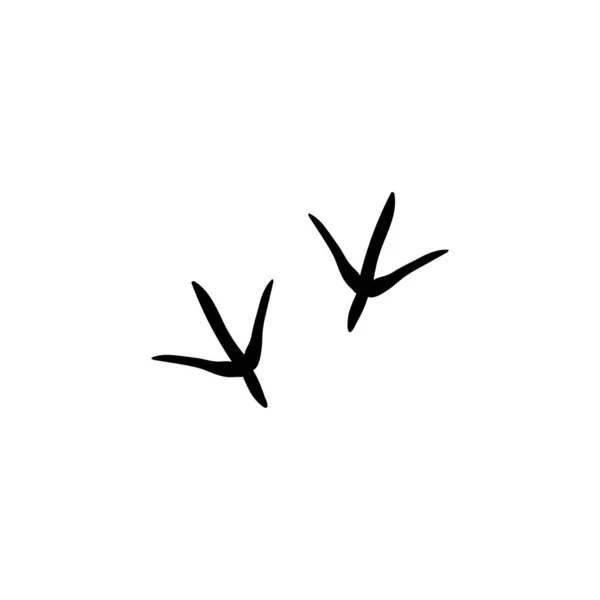 有火鸡踪迹的矢量图标 感恩节的标志 土耳其痕迹 黑鸟的脚印印在白色背景上 — 图库矢量图片
