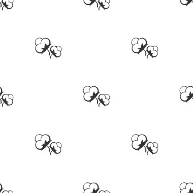 Beyaz arkaplanda pamuk tohumu izi var. 100 pamuk-doğrusal süs. Doğal lif işareti. organik kumaş izi. Vektör illüstrasyonu.