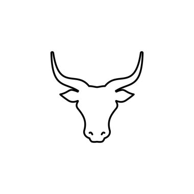 Boğa kafa. Öküz. İnek işareti. Çiftlik hayvanı. Sığır eti ya da süt sembolü.