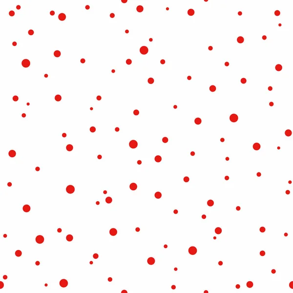 Modèle abstrait sans couture de petits cercles rouges et des points sur blanc. Papier peint décoratif, bon pour l'impression. — Image vectorielle