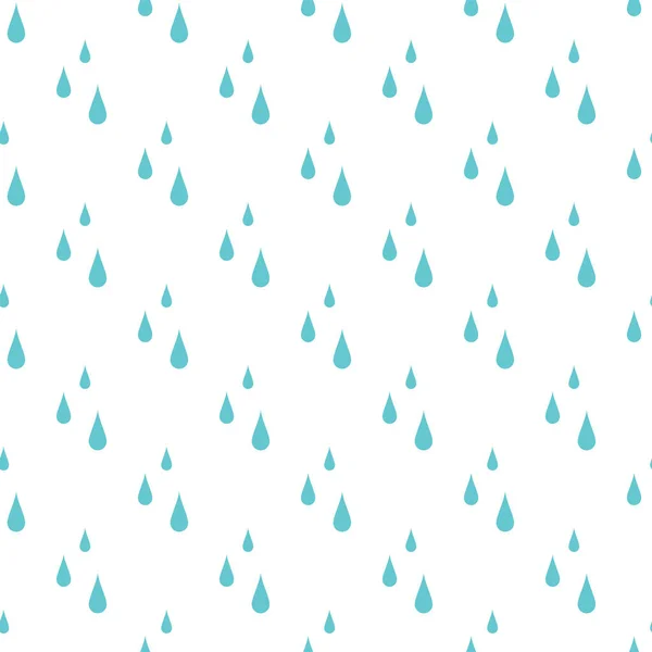 Adorno Sin Costuras Con Gotas Agua Azul Sobre Fondo Blanco — Vector de stock