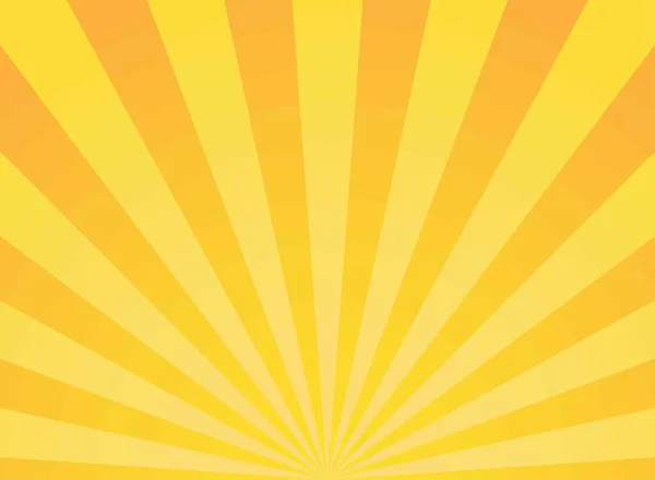 Sluneční paprsky horizontálně pozadí. Žlutá barva praskla vodorovné pozadí. — Stockový vektor