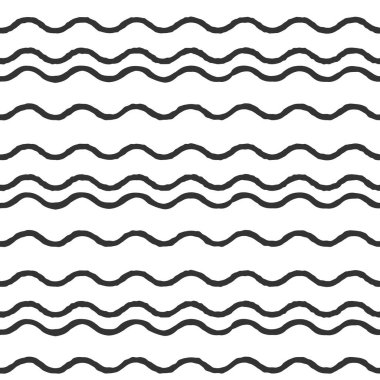 Dalgalı çizgiler. Siyah arkaplanda beyaz yuvarlanan çizgilerle pürüzsüz doku.