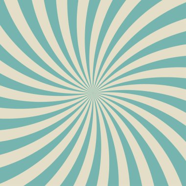 Güneş ışığı arka planı. Soluk mavi ve bej rengi patlama arkaplanı. Vektör çizimi. Güneş ışını güneş patlaması desenli arka plan. Retro sirk arka planı. Klasik poster.