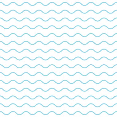 Dalgalı çizgiler. Mavi arka planda açık mavi yuvarlak çizgileri olan pürüzsüz bir doku. Vektör çizimi. Deniz duvar kâğıdı. Deniz arkaplanı. Yaz deseni