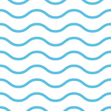 Dalgalı çizgiler. Mavi arka planda açık mavi yuvarlak çizgileri olan pürüzsüz bir doku. Vektör çizimi. Deniz duvar kâğıdı. Deniz arkaplanı. Yaz deseni