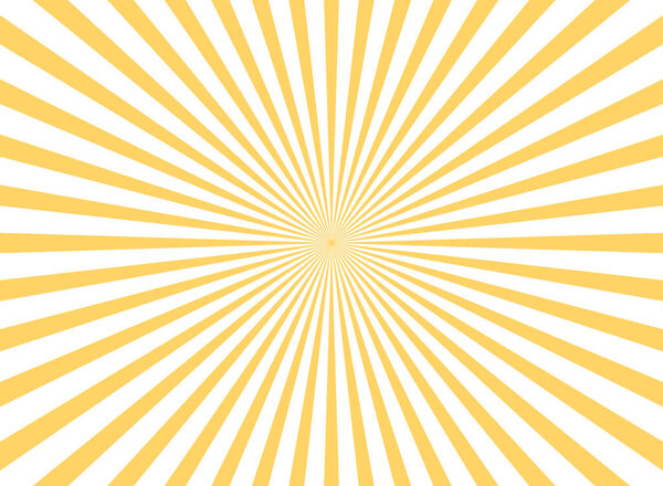 Sunlight rays horizontal background. Bright orange color burst background. Vector illustration. Sun beam ray sunburst wallpaper. Retro bright backdrop. starburst poster or placard