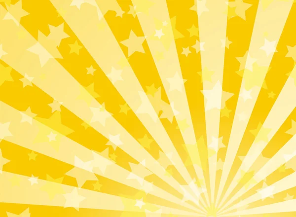 Napfény Vízszintes Háttér Arany Sárga Színű Tört Háttér Ragyogó Csillagok — Stock Vector