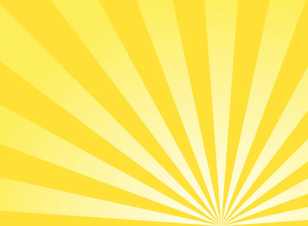 Raios Luz Solar Fundo Horizontal Cor Amarela Brilhante Explosão Fundo — Vetor de Stock