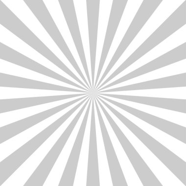Güneş ışığı soyut arkaplan. Açık gri renkli arka plan patlaması. Vektör çizimi. Güneş ışını güneş patlaması desenli arka plan. Retro gümüş arkaplan.