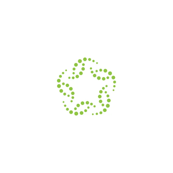 Logotipo Redondo Energia Verde Isolado Branco Círculos Dotes Forma Abstrata — Vetor de Stock