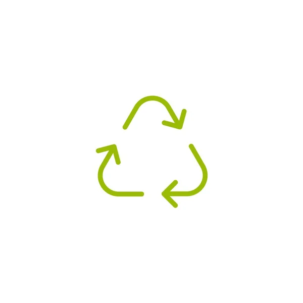 Drei Grüne Pfeile Mit Öko Recycling Symbol Öko Schild Isoliert — Stockvektor