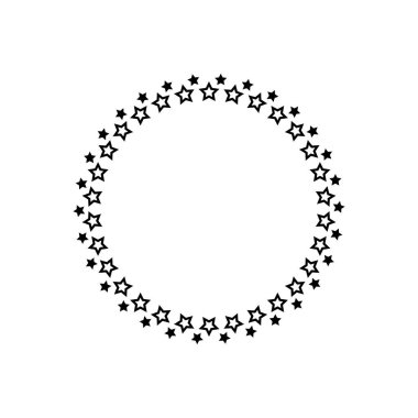 Yıldızlı siyah yuvarlak etiket. Beyaz arka planda en iyi ödül, kazanan ödül çelengi. Metin için Starry Circle etiketi. Kart, davet, duvar kağıdı için vektör arkaplanı.