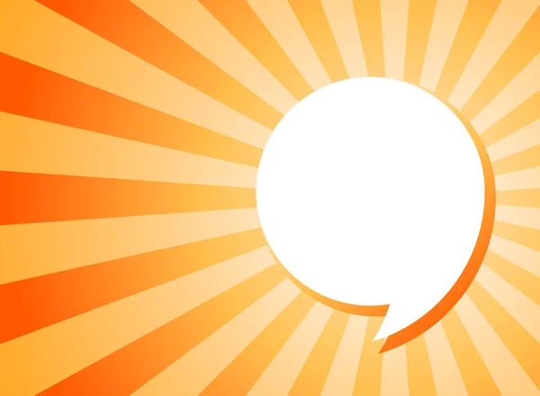 闪烁着暗示白色逗号的语言泡沫在阳光下闪耀橙色背景 信使的概念 帮助卡通窗口 图库插图