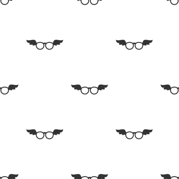 Seamless Pattern Black Hipster Glasses Wings Creative Glasses Texture Vector — Vettoriale Stock